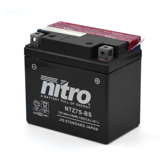 Batería 12V-6AH Nitro NTZ7S-BS AGM plomo ácido - Motosapollo.com