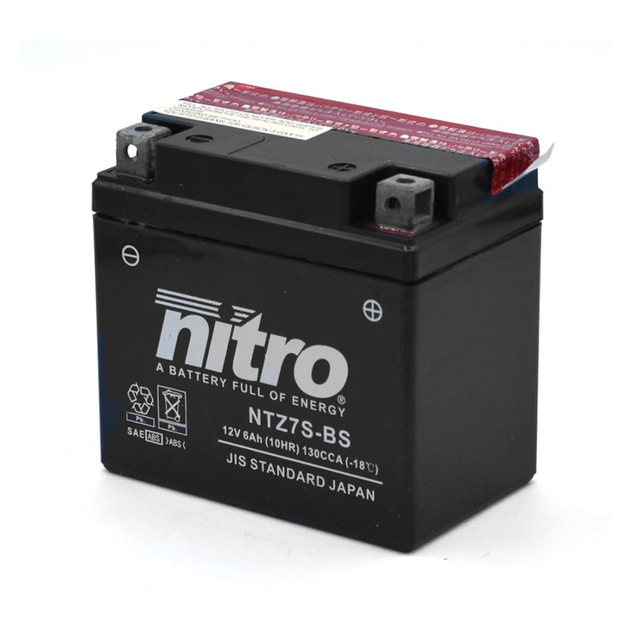 Batería 12V-6AH Nitro NTZ7S-BS AGM plomo ácido - Motosapollo.com
