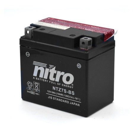 Batería 12V-6AH Nitro NTZ7S-BS AGM plomo ácido - Motosapollo.com