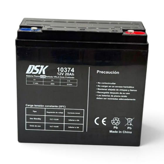 Batería DSK Plomo-Ácido 12V 20Ah para Quad Eléctrico y Buggy 2