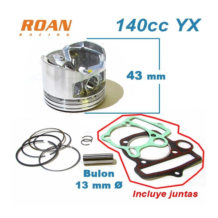 Kit piston 56mm pit bike 140cc YX - Motosapollo 