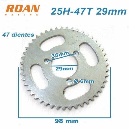 Plato de cadena 25H 47T 29mm - Motosapollo.com