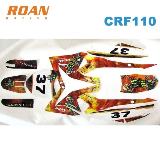 Adhesivos CRF110 Monster AXE 125cc - Motosapollo.com