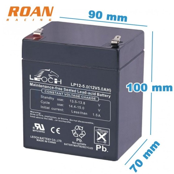 Bateria 12V 5Ah Leoch - Motosapollo.com