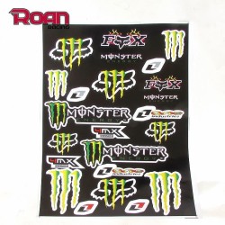 Pliego pegatinas Monster-Fox 47x32cm - Motosapollo.com