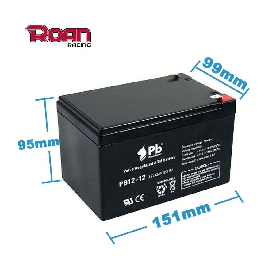 Batería 12V 12Ah Premium Battery - Motosapollo.com
