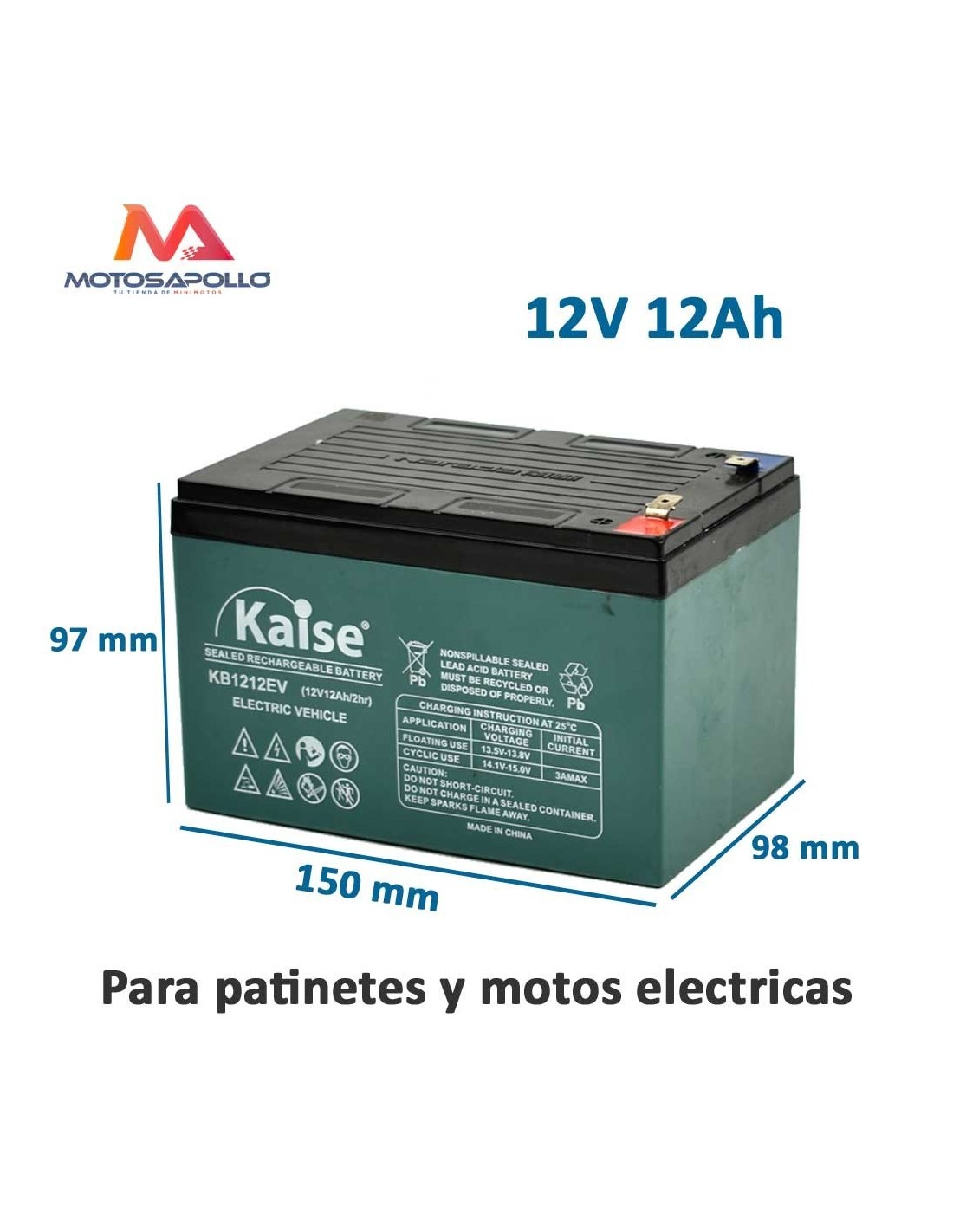 Batería de Moto 12V 12AH