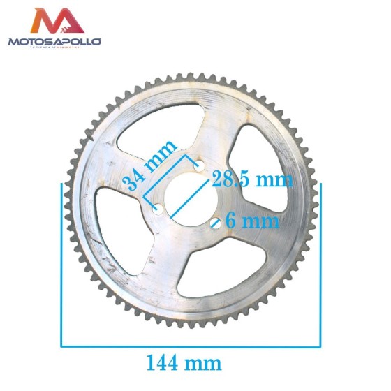 Plato arrastre 70T cadena 25H - Motosapollo.com 2