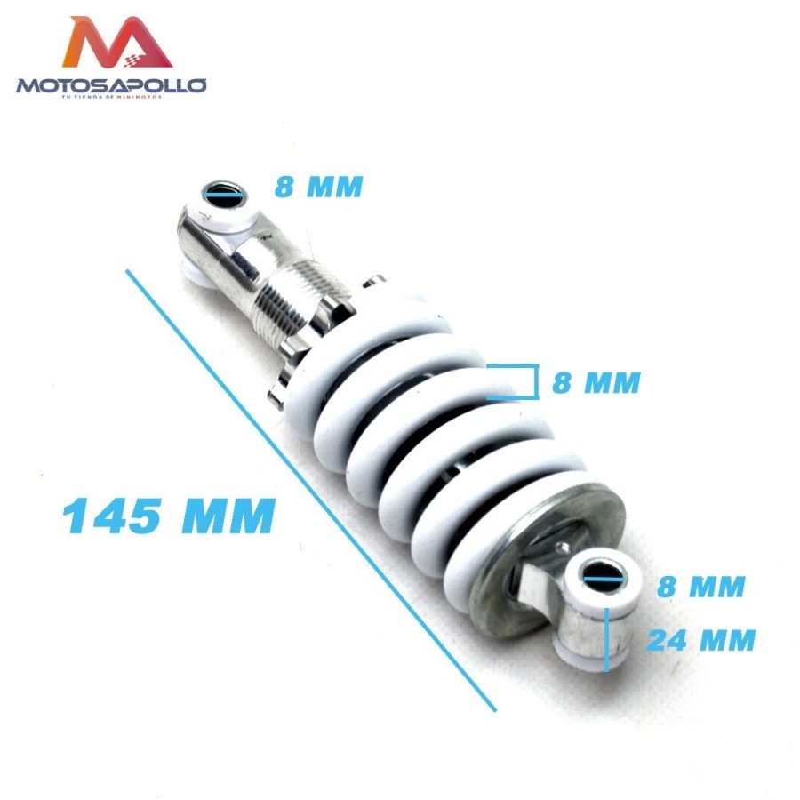 Amortiguador muelle mini moto 14.5cm Motosapollo.com