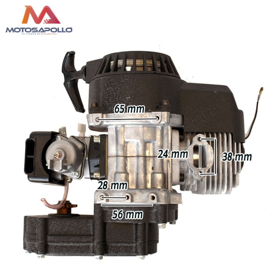 Motor 49cc V3 reductora corta. Motosapollo.com