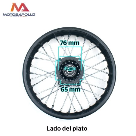 Llanta trasera 1.85-12" SDG pit bike Motosapollo.com