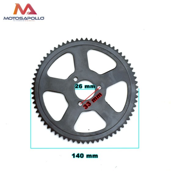 Plato de cadena 26mm 68T minimoto Motosapollo.com 2