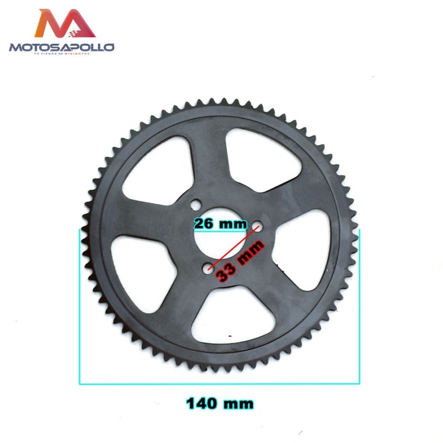 Plato de cadena 26mm 68T minimoto Motosapollo.com