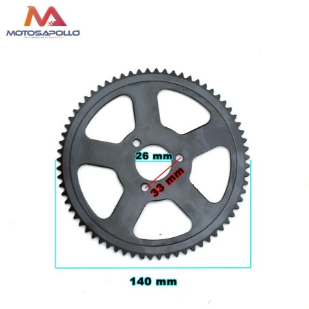 Plato de cadena 26mm 68T minimoto Motosapollo.com