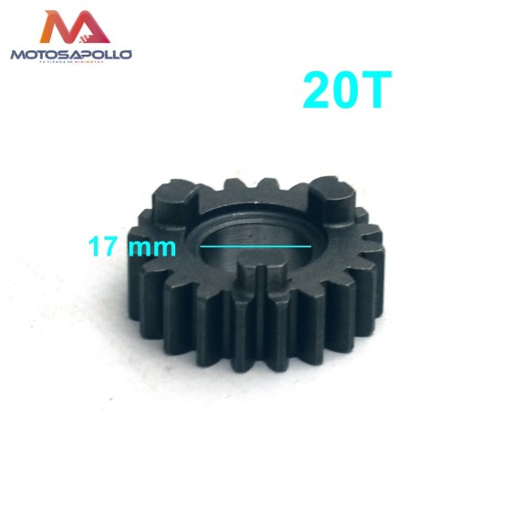 Piñon caja cambio 20T 17mm motocross - Motosapollo.com 2