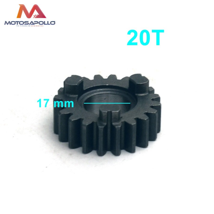 Piñon caja cambio 20T 17mm motocross - Motosapollo.com