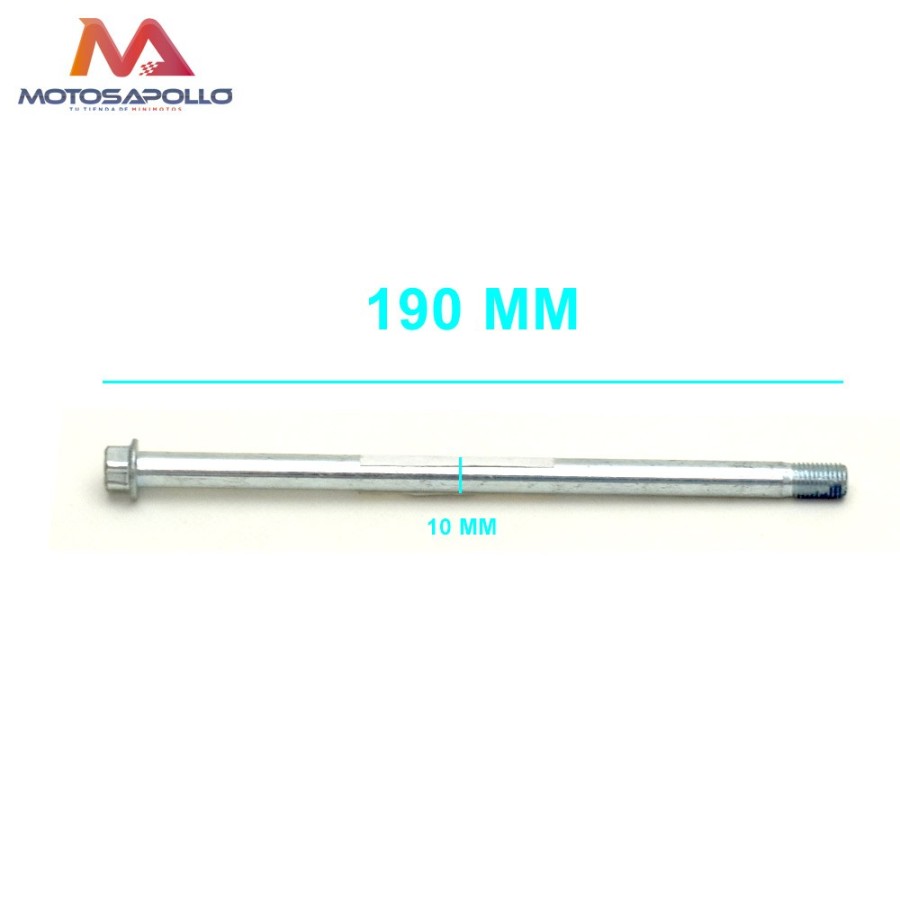 Eje rueda 190 mm minicross - Motosapollo.com