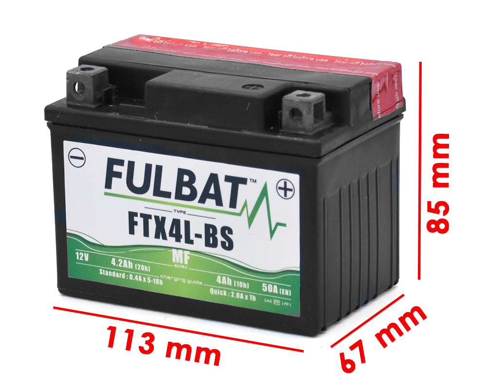 Batería 12V-4.2AH Fulbat FTX4L-BS AGM