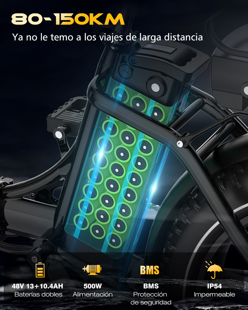 batería Bicicleta eléctrica Koolux BK6S PRO 250W 2 BATERÍAS 48V 11,7Ah