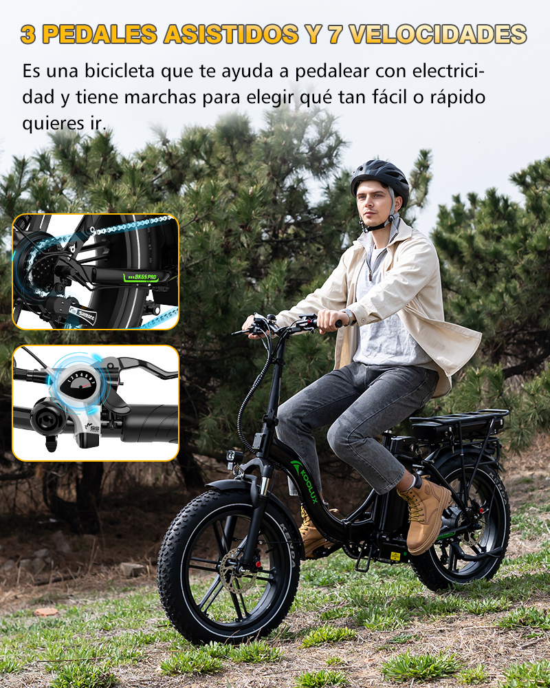 velocidad asistida Bicicleta eléctrica Koolux BK6S PRO 250W 2 BATERÍAS 48V 11,7Ah