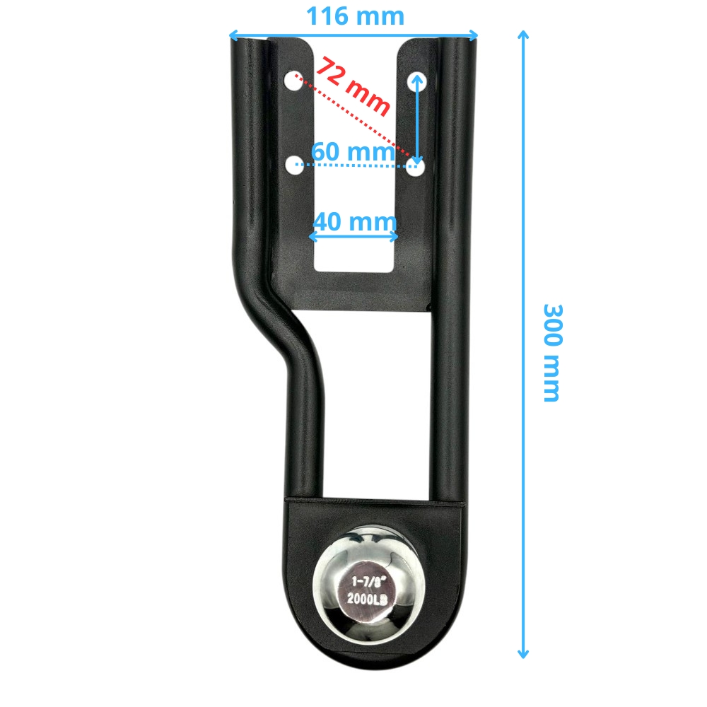 Enganche de Remolque con Bola y Soporte para Quad Commander -motosapollo.com
