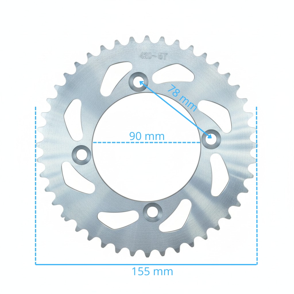 Plato Cadena 420 45T 90mm Roan 50M