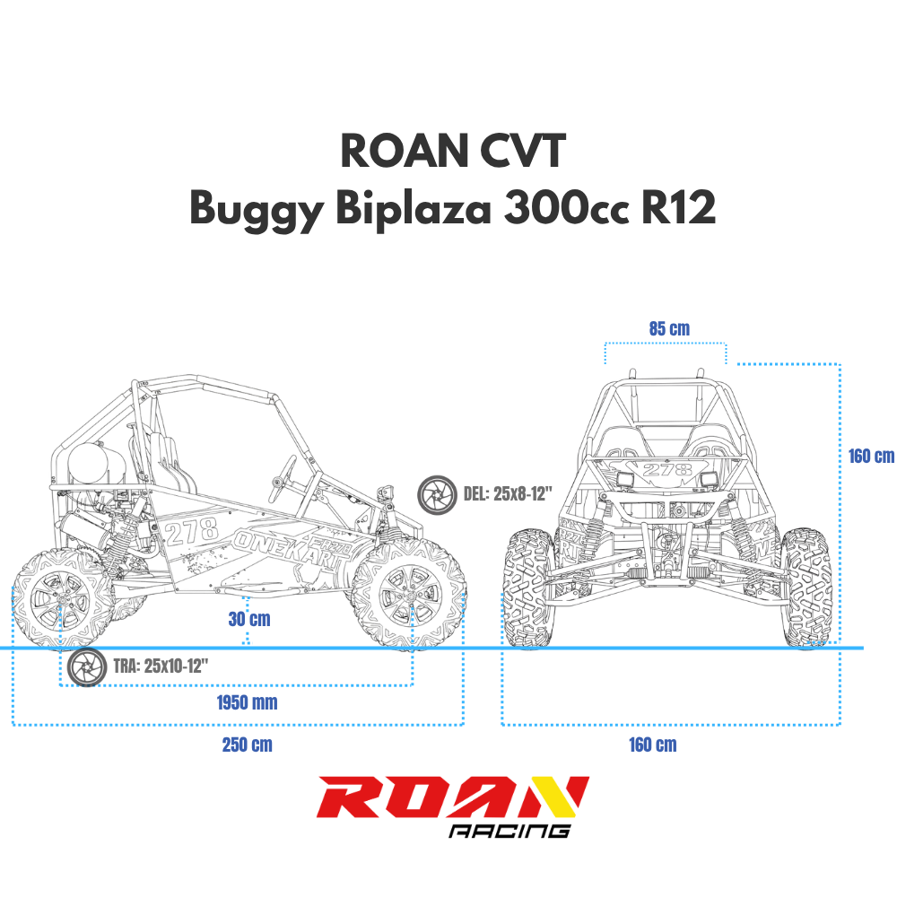 Buggy ROAN 300cc CVT R12 Todoterreno Biplaza