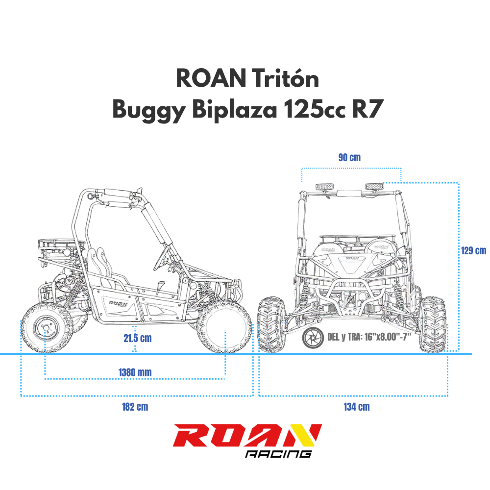 medidas Buggy 125cc Roan Triton biplaza R7