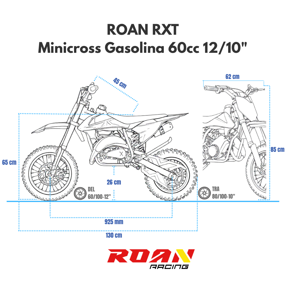 medidas Minicross 60cc Roan RXT