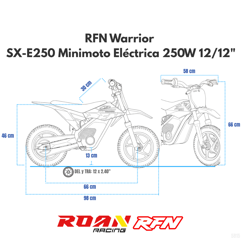 Minicross eléctrica RFN Warrior SX-E250 12/12” 250W Infantil