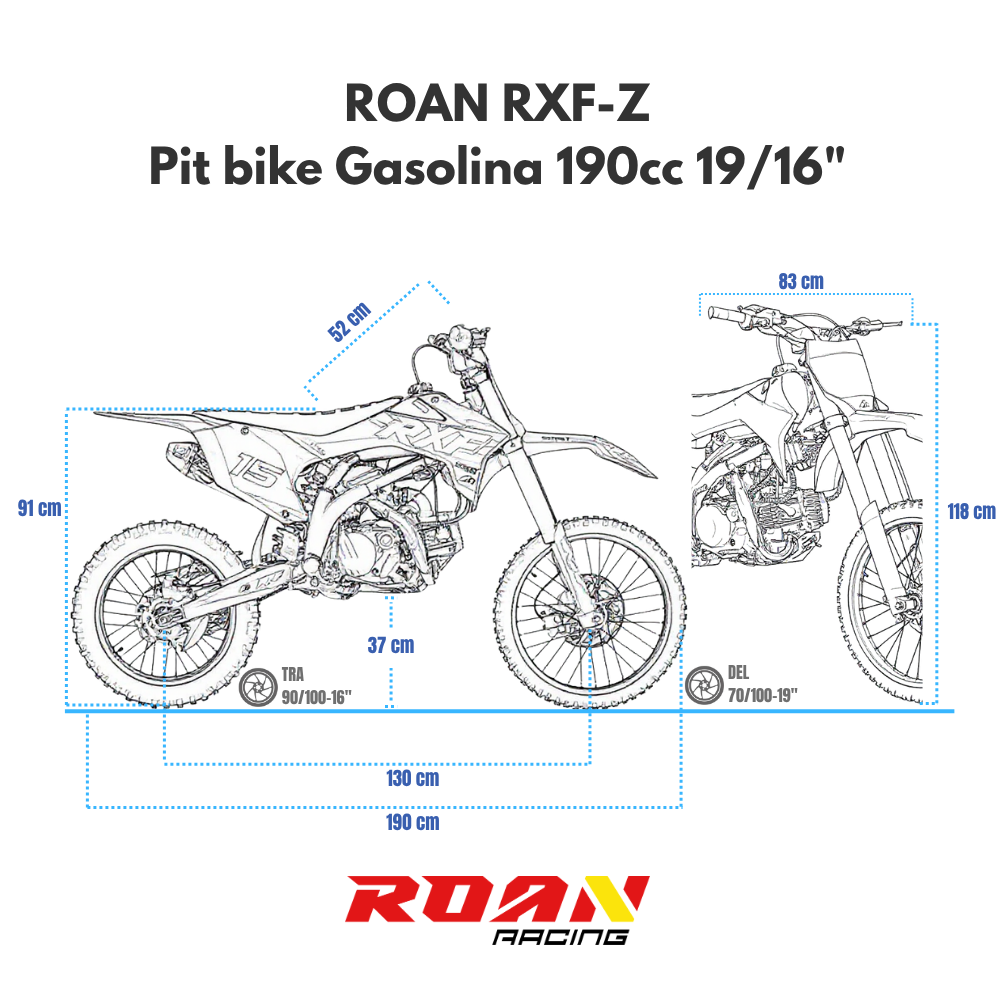 medidas Pit bike Apollo RXF 190cc XXL