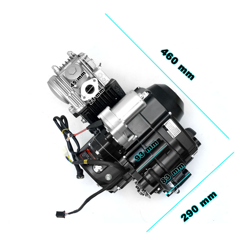 motor 110cc automático quad con longitud de 460mm y ancho de 290mm