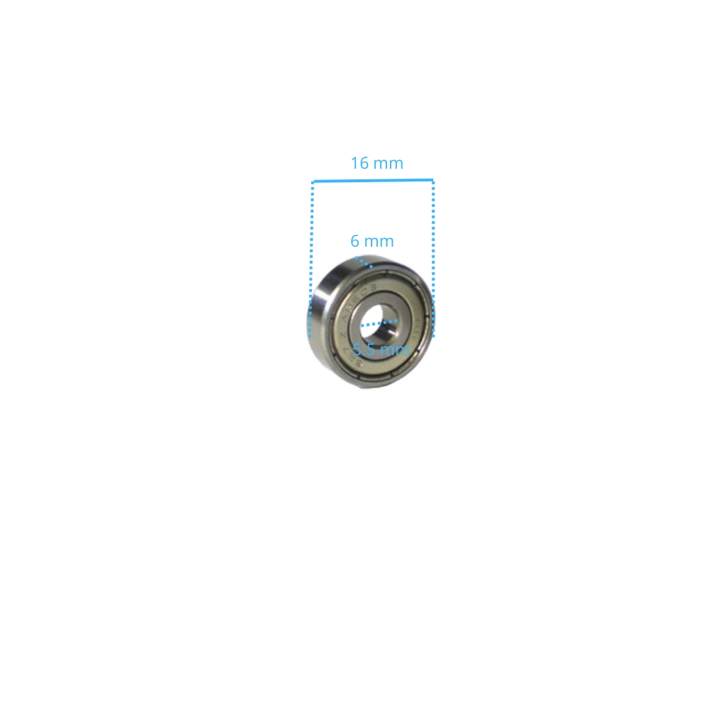 Rodamiento 627-ZZ 16X5,5X6mm