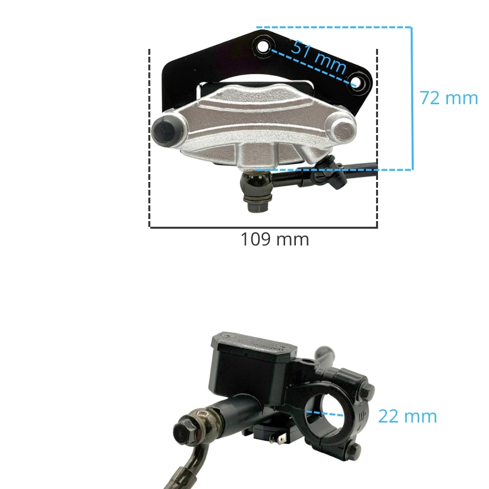 Kit freno hidráulico 2 pistones pit bike R50K