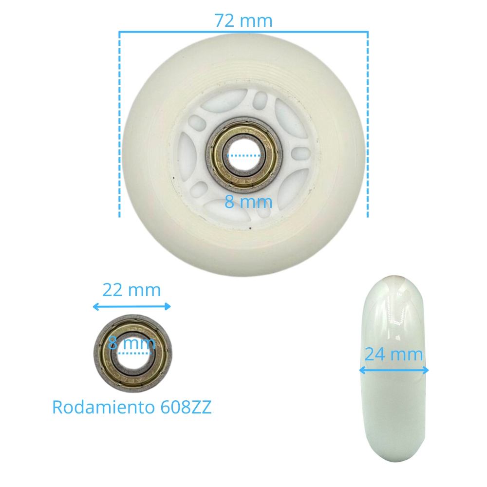 Rueda trasera con luz triciclo REXO